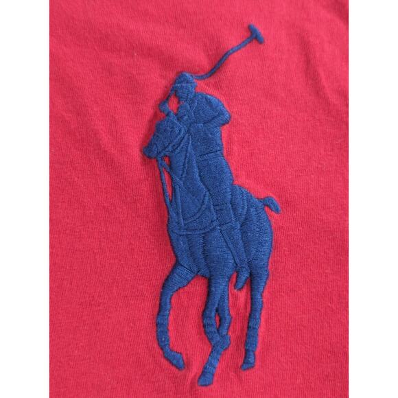 Polo Ralph Lauren Boys/Teens L (14‑16) Crest Logo T‑Shirt Red Navy Sleeve - Picture 3 of 15